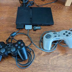 PlayStation 2 Console Slim PS2 Console With Two Controllers And Memory
