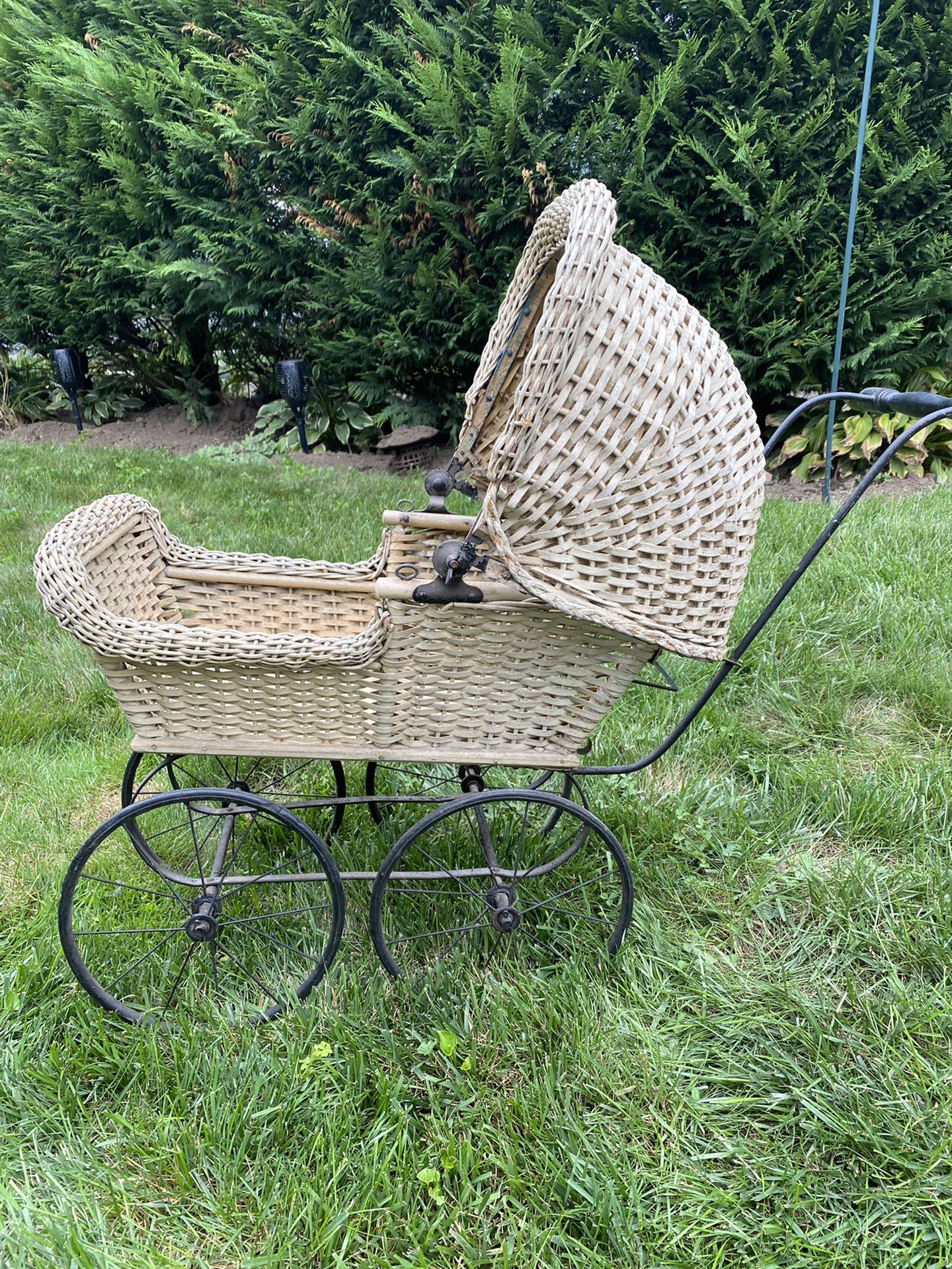 Antique Wicker Doll Carriage 