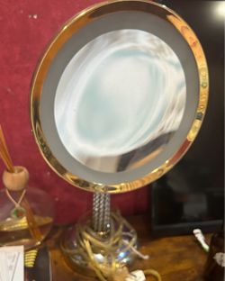 Lighted Vanity Mirror Gold Frame