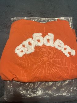 SP5DER Hoodie Orange Size XL 