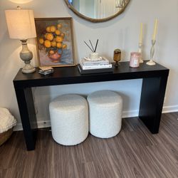 QUICK SALE: Modern Black Console Table + Stools