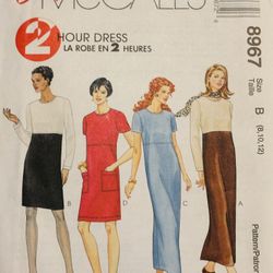 McCall's 8967 Dresses 2 Hour Dress 8-12 Uncut Vintage 1997