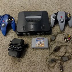 Nintendo 64 N64 Full Set With Controllers And Game