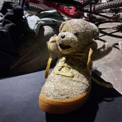 Jeremy scott tinsel gold size eight and a half adidas teddy bear