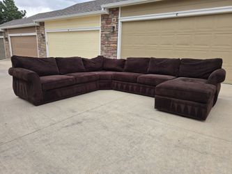 Giant 4 Piece Brown Sectional Sofa- Delivery Available