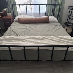 Metal king bed frame only