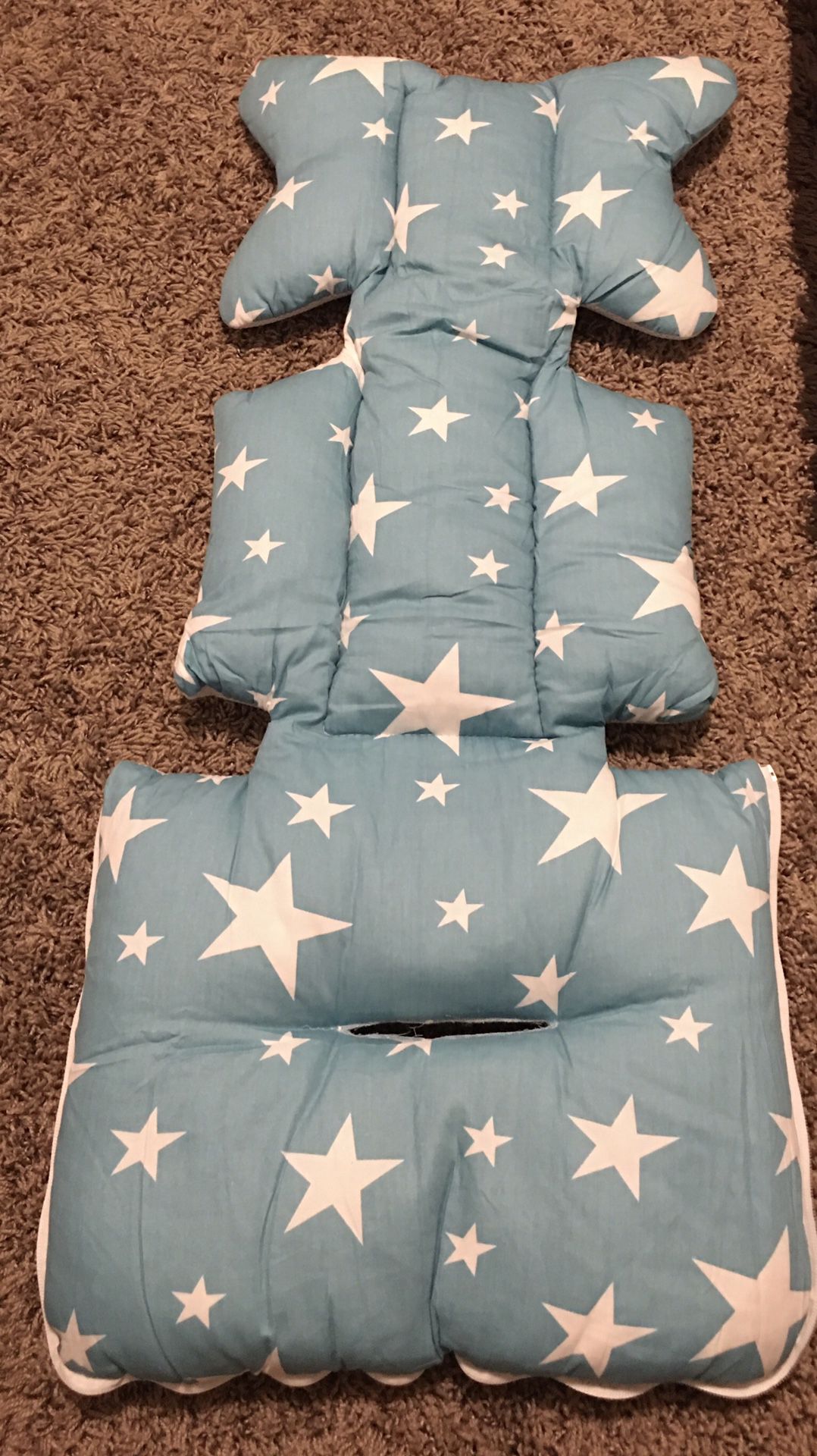 Msliy Universal Baby Stroller Cushion Infant Car Seat Liner Pure Cotton Thick Pad 13.7x30.7 Inches (Baby Blue Stars or Pink Stars)