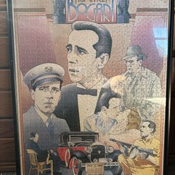 Humphrey Bogart painting made of puzzles