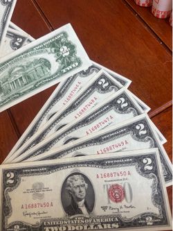 $2 bills red seal uncirculated each
