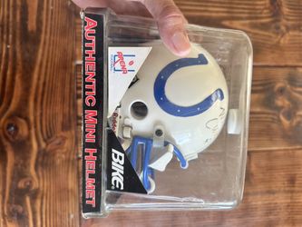 Vintage Mini Collector Helmet Colts Signed Mike Curtis