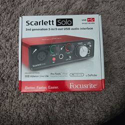 BRAND NEW Focusrite Scarlett Solo Interface- Software Included