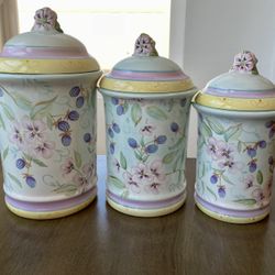 Canister Kitchen Storage Jars - Set Of 3