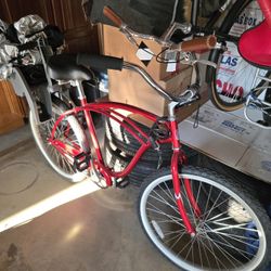 Beach Cruiser With Child Seat Mounted