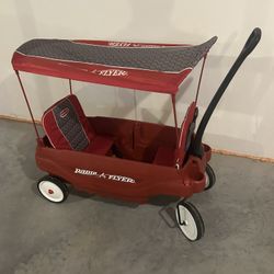 Radio Flyer Red Wagon - 2 Seat Children’s Cart with Canopy 