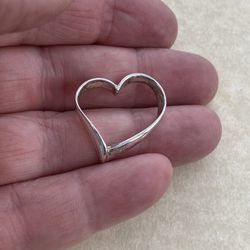 925 Sterling Silver Floating Witches Heart Pendant 
