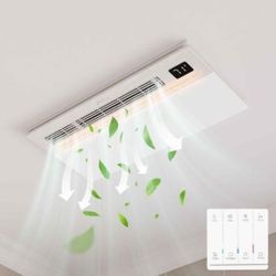 Hawkrown 4 in 1 Bathroom Exhaust Fan with Light and Heater, 1900W Bathroom Heater Fan Light Combo, 180 CFM 1.0 Sone Ceiling Fan Remote Control Heater,