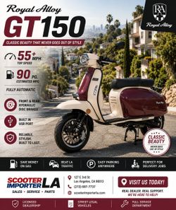 90 MPG! *ROYAL ALLOY GT150* – CLASSIC STYLE NEVER GOES OUT OF STYLE
