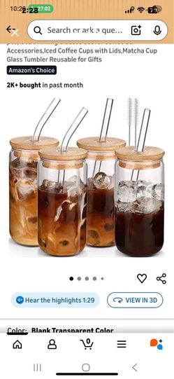 NIB bamboo 4 piece drinking glasses