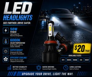50w led headlight bulbs and reverse lights