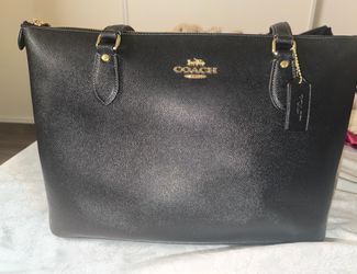 leather Coach tore gallery bag