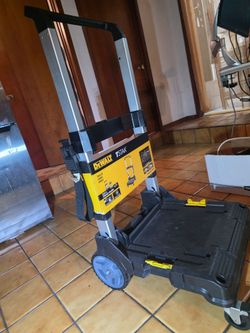 Dewalt TSTAK Compact Folding Connect Stacked Stakeable Portable Jobsite Rolling Dolly On Wheels Mobile Trolley Cart