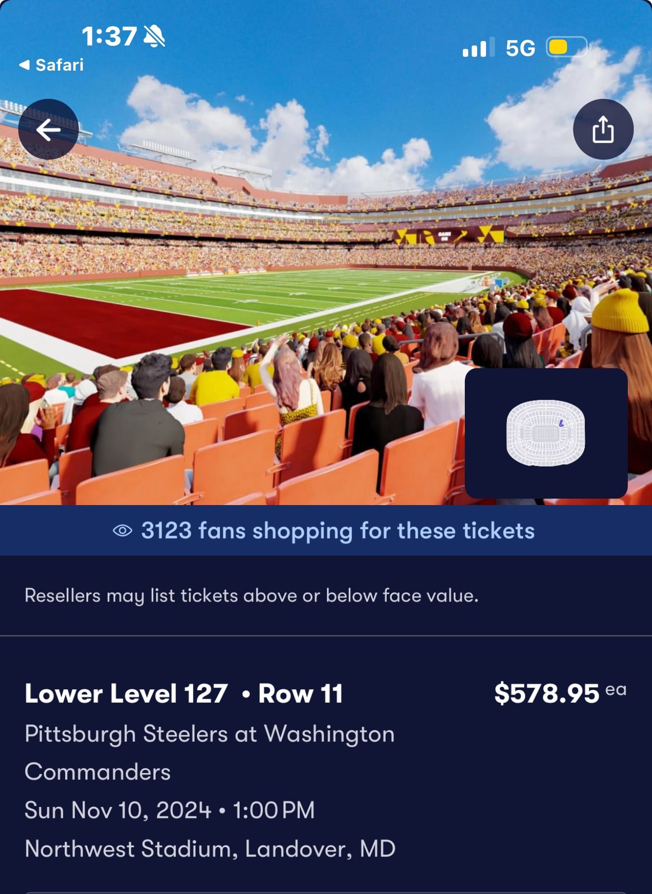 Washington Commanders  Vs Pittsburgh Steelers Tickets