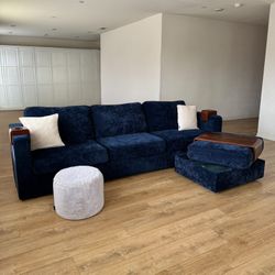 Lovesac Sapphire Navy Corded Velvet 4 Seat 5 Side Sactional - 🚚 FREE DELIVERY // $50 FINANCING 💸