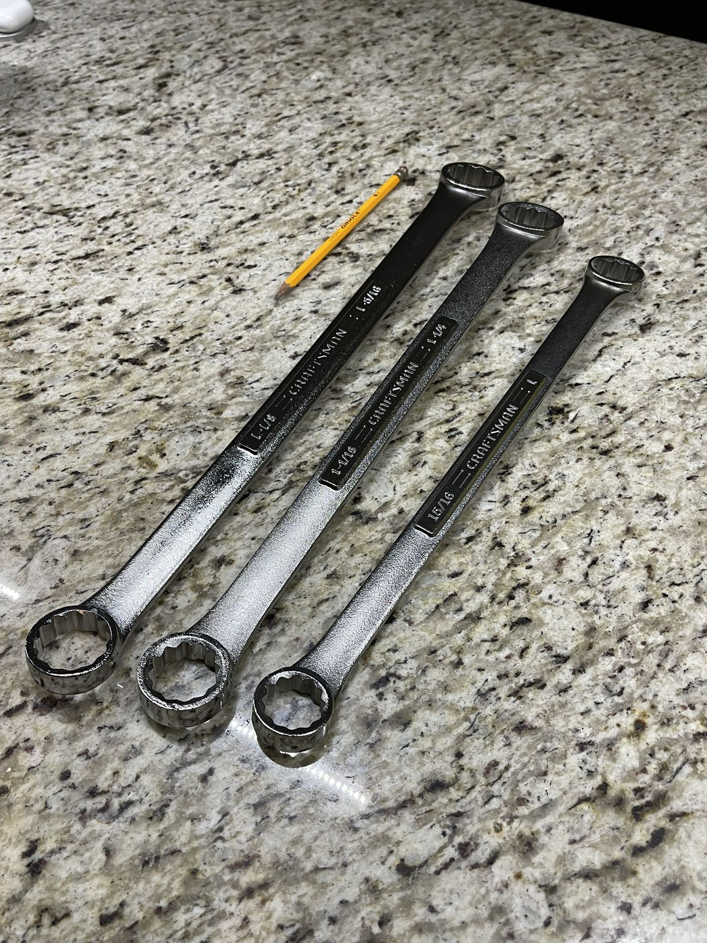 3 New Craftsman V-Series USA Double Box End SAE Combination Wrenches (Set) - Large Sizes