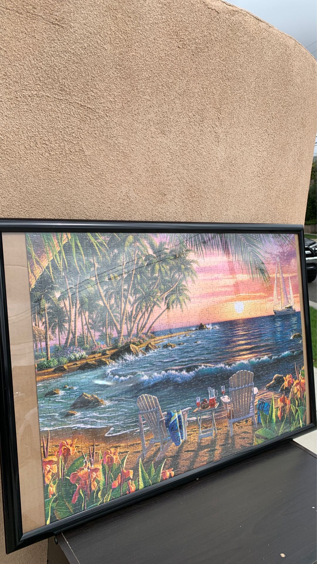 Island Scene Puzzle In Frame