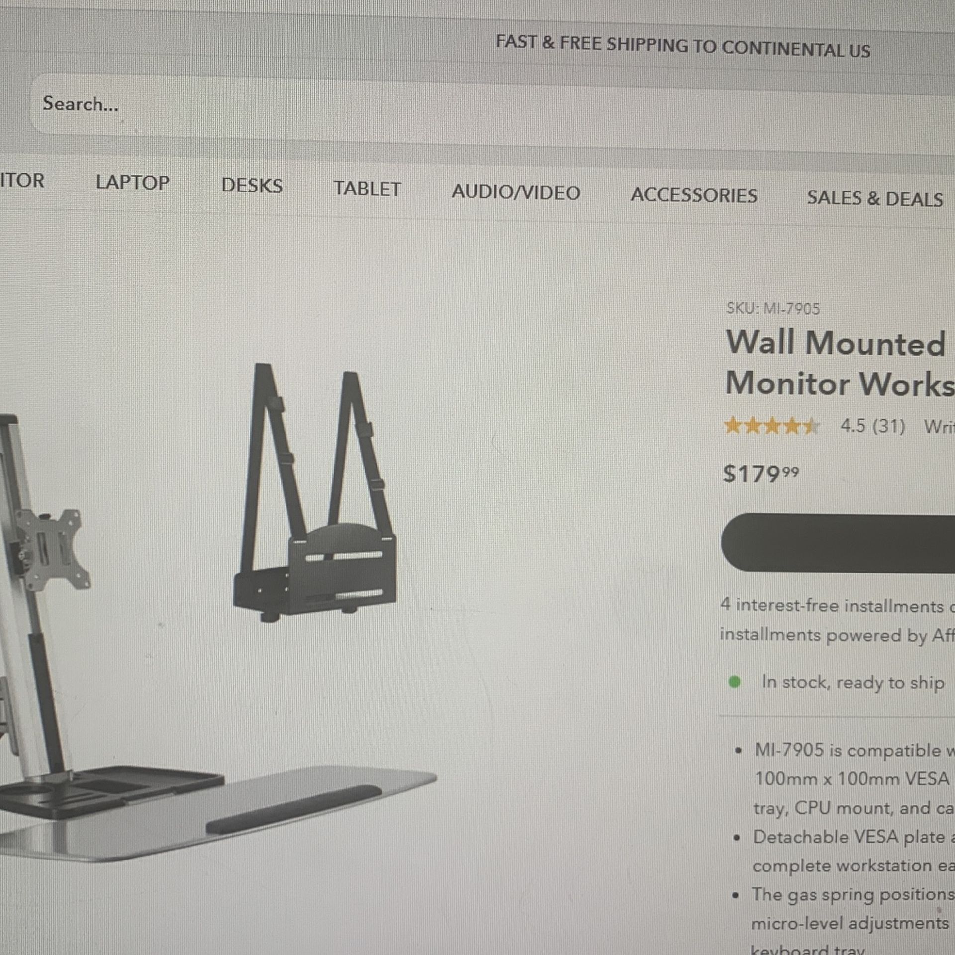 Sit And Stand Computer Wall Mount