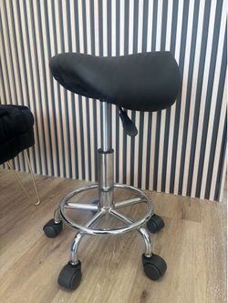 Adjustable Saddle Chair with Wheels and Ring Pedal for Medical Massage Salon
