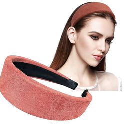 Three 1.5 inch Wide Suede Like Headbands for Women Girls Fashion Padded Hairband