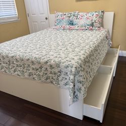 White Queen Bed Frame Only - $50