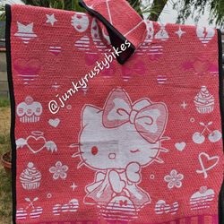 Red Hello Kitty Poncho Gaban With Hoodie 