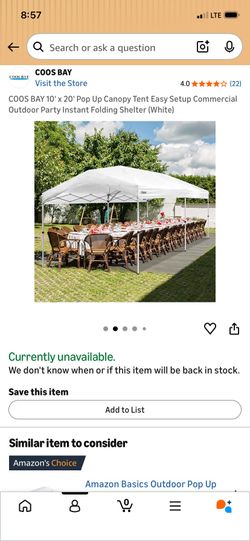 10 x 20 white canopy