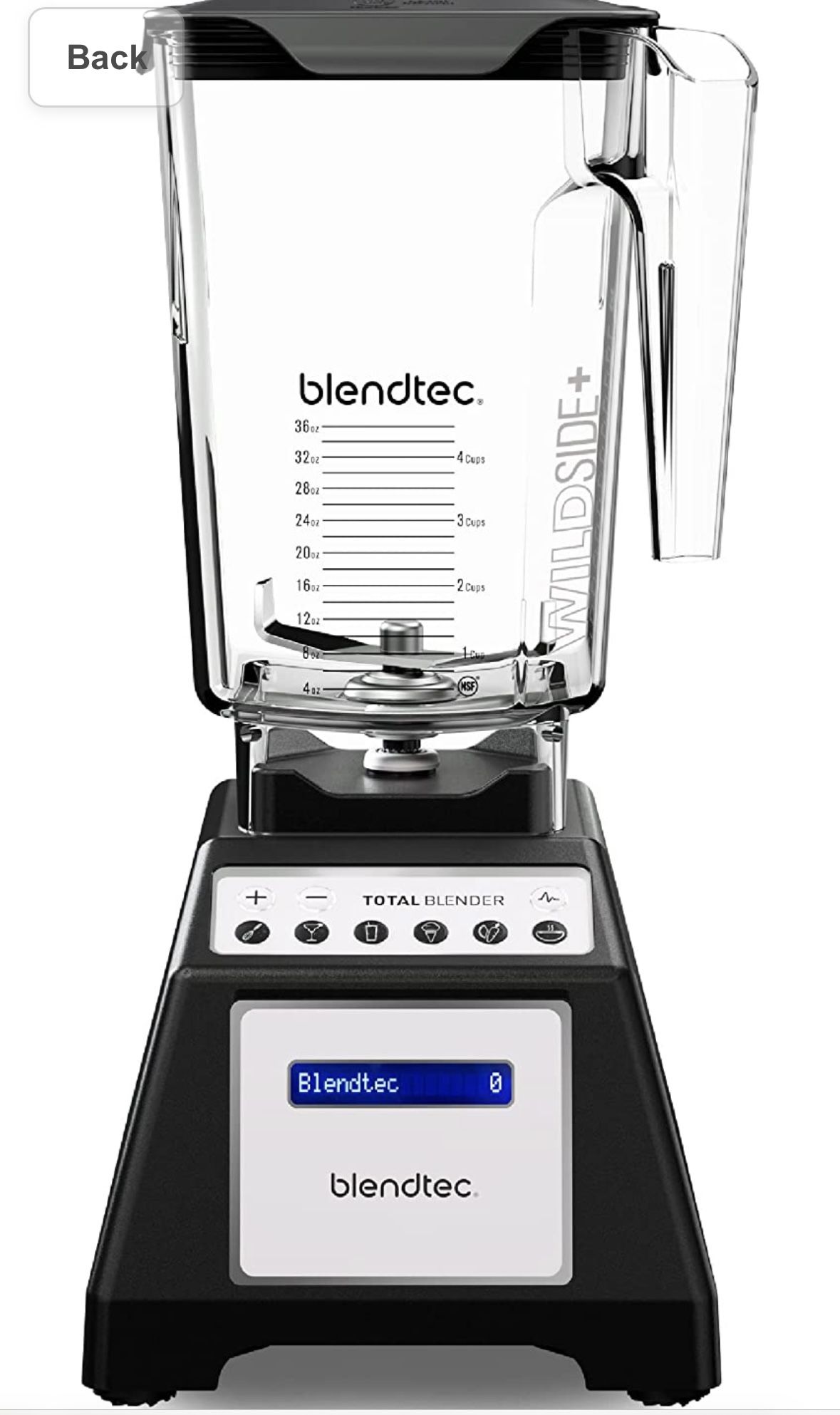 Blendtec Total Classic Original Blender - WildSide+ Jar (90 oz) - Professional-Grade Power - 6 Pre-programmed Cycles - 10-speeds - Black