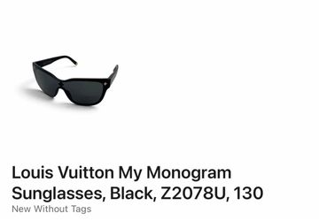 Louis Vuitton My Monogram Sunglasses, Black, Z2078U, 130