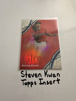 Steven Kwan Cleveland Guardians Outfielder Topps Short Print Insert Card.