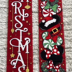 Disney Cartoon Mouse Two Banners Porch Signs