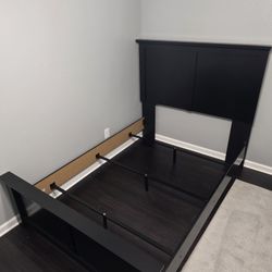 Black Wood Full Size Bed Frame 