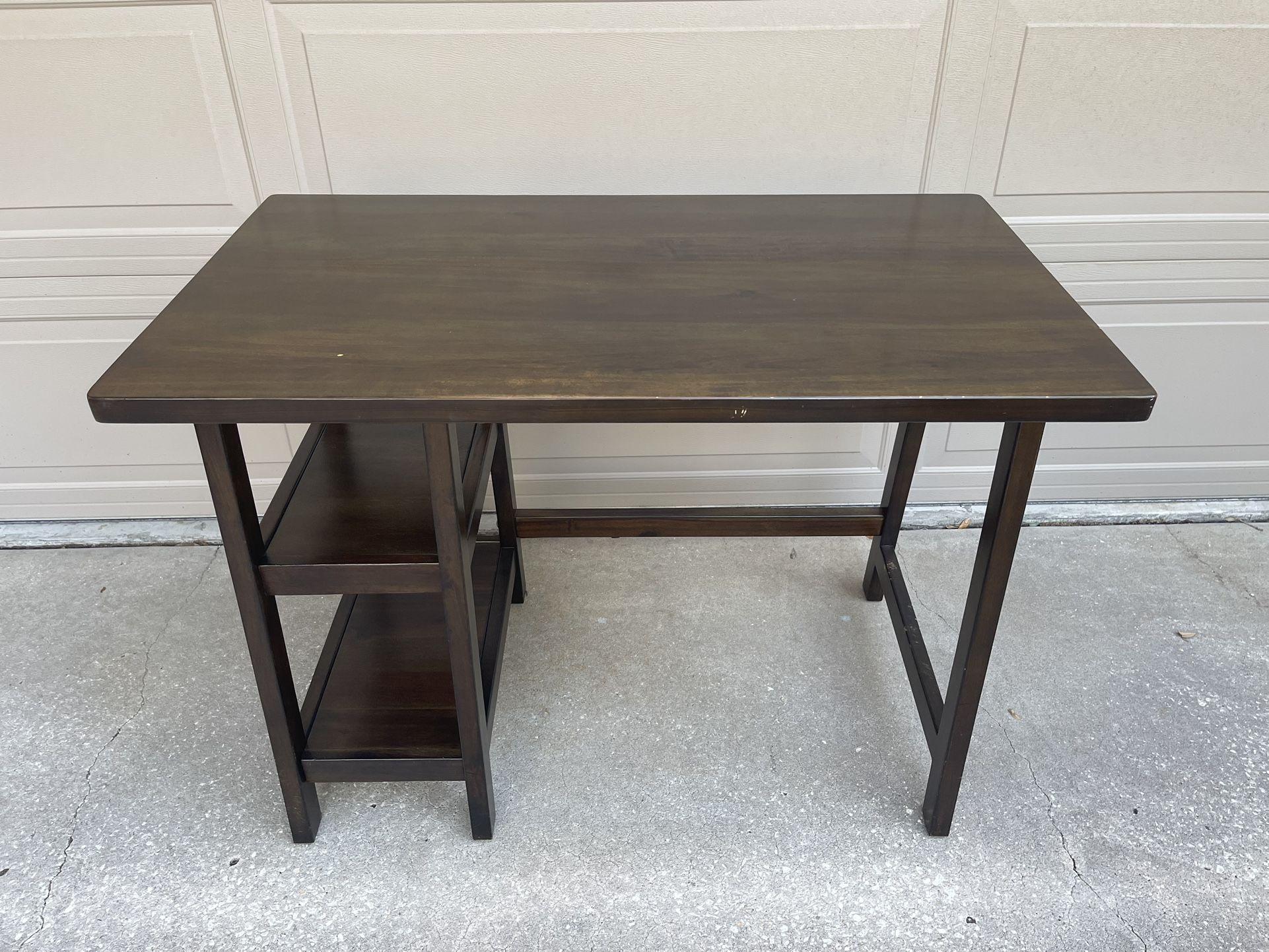 Brown Desk with Shelves