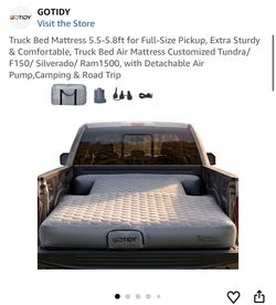 Truck Bed Mattress 5.5-5.8ft for Full-Size Pickup, Extra Sturdy & Comfortable, Truck Bed Air Mattress Customized Tundra/ F150/ Silverado/ Ram1500, wit