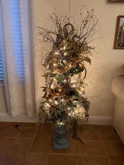 Decorated Artificial Christmas Tree with Lights