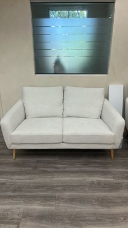 Beige Fabric Loveseat City Furniture