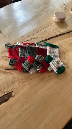 Set of 5 Mini Knit Stockings