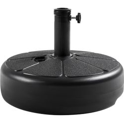 22L Umbrella Base Stand - Round Water & Sand Filled Plastic Free-Standing Umbrella Base w/Built-in Handle & Anti-Slip Design for Outdoor/Lawn/Garden/B