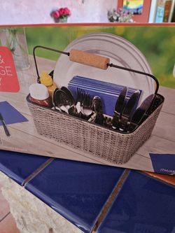 Wicker Caddy- For Essentials, Picnic, Supplies
