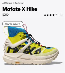 Hoka Mafate X Hike Size W12 M11 Citrus Alabaster Hiking Boots 1174230 HSL Comfor