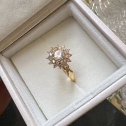 Sunflower Ring 18k Gold Plated