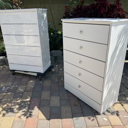 White Chest Five Drawer Dresser 